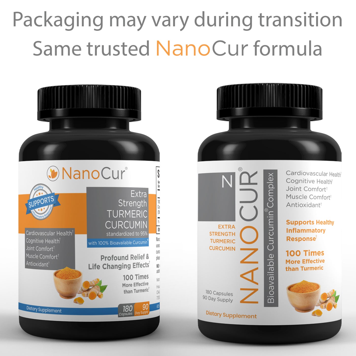 Nanocur Turmeric Curcumin 180 count bottle